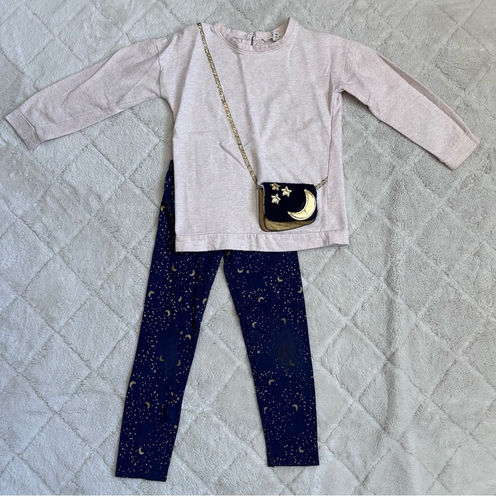 Jessica Simpson | Navy and Cream Moon & Stars 2-Piece Outfit | Size 6X